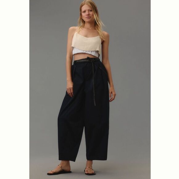 Maeve Pants - Anthropologie Maeve Curve Poplin Barrel Pants